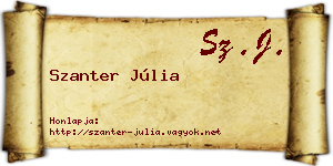 Szanter Júlia névjegykártya