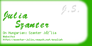 julia szanter business card